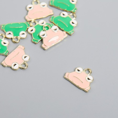 Decor for creativity metal, enamel "Frog" mix 1.2x1.5 cm-1