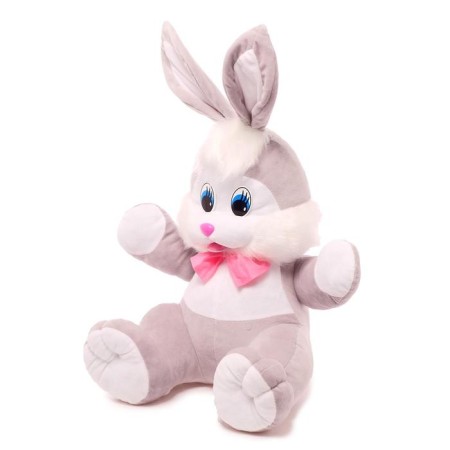 Soft toy "hare", gray color, 70 cm-1