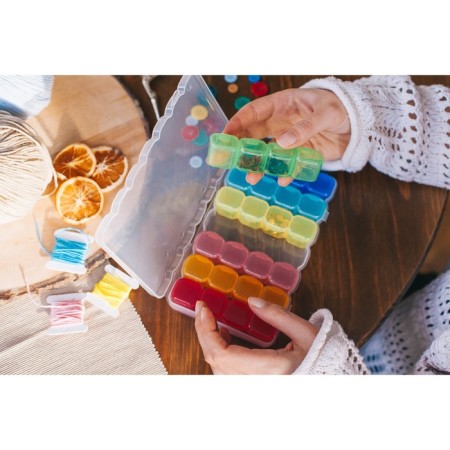 Organizer for needlework, 7 organizers of 4 departments, 17.5 × 10.5 × 2.5 cm, color mix-2