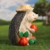 Garden figure "Hedgehog in a straw hat" 28x22x20cm