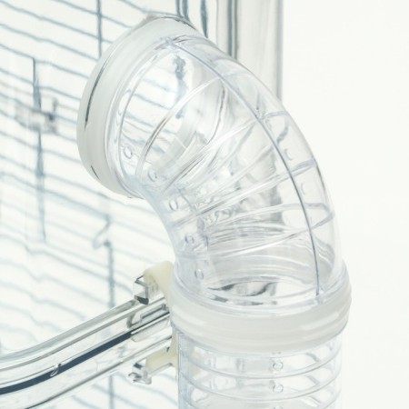 A cage for rodents with a tunnel and filling, 32 x 31 x 39 cm, blue-6