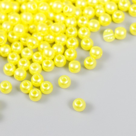 Set of beads "needlework" plastic, diameter 5 mm, 25 g, yellow