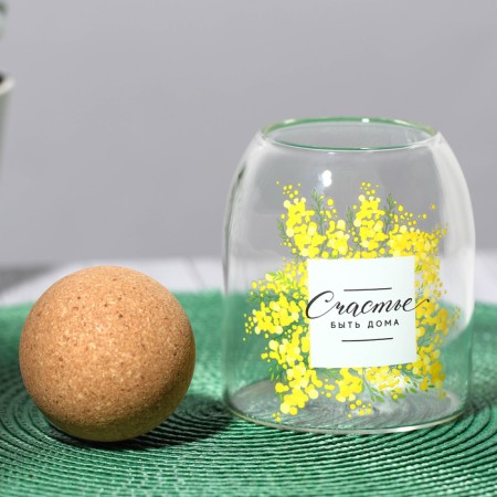 Bank for storage "Happiness to be at home. Tender mimosa ", 500 ml-1