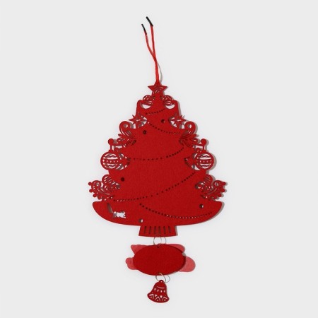 Decorative decoration (suspension) "New Year Christmas tree with Santa Claus" 40.5x25.5 cm-5