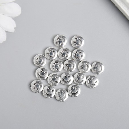 Bead for creativity Metal "Smile" silver 0.4x1x1 cm-1