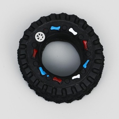 Toy toy "tire" for dogs, 8 cm, black-4