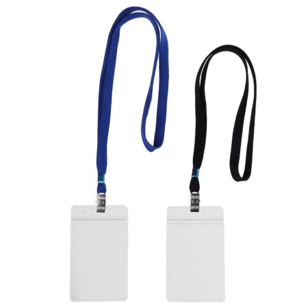 Badge vertical 62 x 91 mm, erichkrause transparent case, textile tape, mix color-6