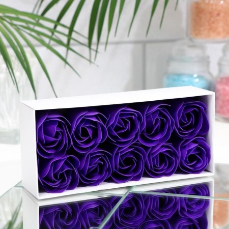 Soap roses, purple, set of 10 pcs.-2