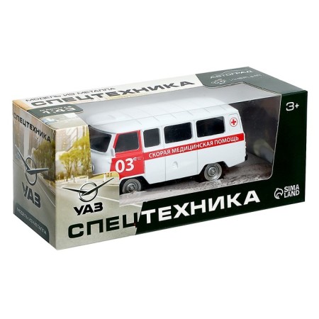 Metal machine "UAZ-3962. Ambulance ", inertia, 1; 43-3