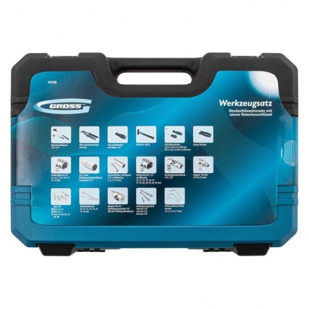 Tool set GROSS 14156, 76 items, 120 teeth, CRV 1/4 ", 1/2"-6