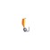 Mormyshka column orange, lime abdomen, black strip + ball Granin silver, weight 0.3 g