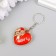 A plastic keychain for metal "heart with a bow" gold mix 3.7x3.7x1.2 cm