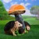 Garden Figure "Mushroom Sunser with Hedgehogs" 27x37x37cm