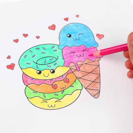 Colored pencils, 12 colors, trihedral, Minnie Mouse and Unicorn-4