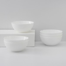 Set of salad bowls Luminarc Lotusia, d = 18 cm, glass ceramic, 6 pcs, white color