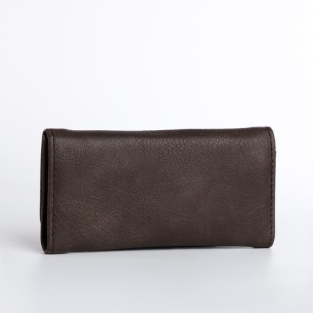 Women's wallet on the button, gray color-1