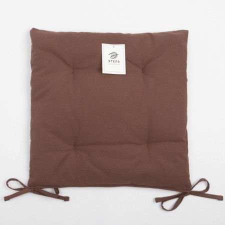 Siddle on the chair Ethel Kitchen 42x42 cm, brown color, 100% cotton, sarzha 220 g/m2-6