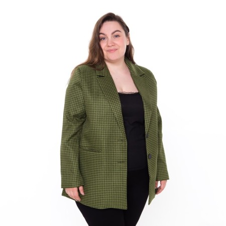 Female jacket, green color, goose foot, size 50-4