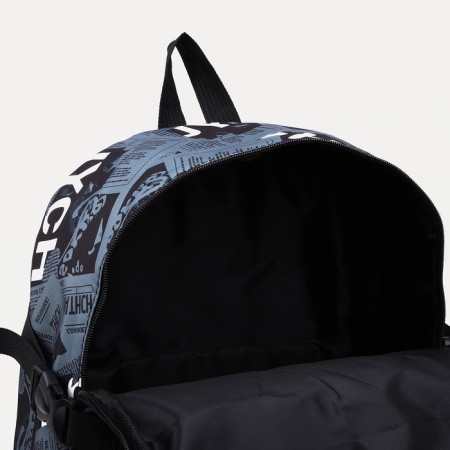 Young backpack from textiles on lightning, 3 pockets, color gray color-4