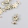 Decor for creativity metal, rhinestones "Pearl flower with leaves" gold 1.1x2 cm