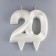 Candle in the cake jubilee "line", number "20", pearl, 6.5 cm