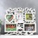 Photo frame with clock "Happiness" 4 photos, white