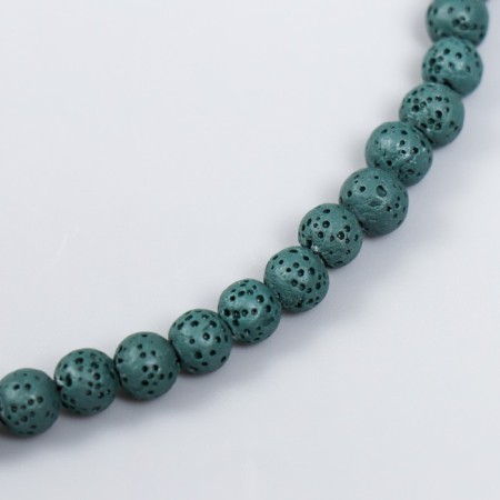 Beads for aromatherapy with the hole "Round. Blue-green" d = 0.6 cm set of 60 pcs +-5-1