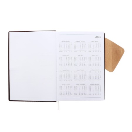 Diary 205x150 mm 168 sheets, leatherette, unit 70 g/m2, liesse, magnetic refuge, brown-4