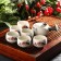 A set for the tea ceremony ceramic "delicate flower", 7 items: a kettle 180 ml, 6 cups 70 ml, white color