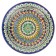 Plate of the Rishtan ceramics "Flowers", 25 cm, blue