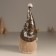 Souvenir Polystone Light "Santa Claus in the cap, with a Christmas tree" Beige and chocolate 10.5x10.5x22 cm