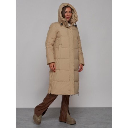 Coat insulated winter female, size 42, color light brown-5