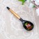 A wooden spoon "Chernushka", small, Khokhloma, mix