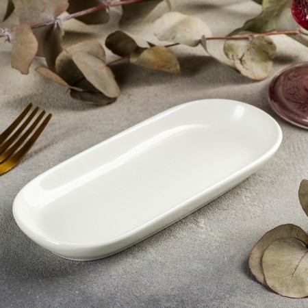 Porcelain dish, 17 × 7 cm, white color-1