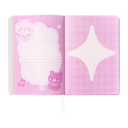 Note book B6, Devente Kitty, 192 sheets, hard cover, artificial leather with foam rubber, 70g/m2, mix-10