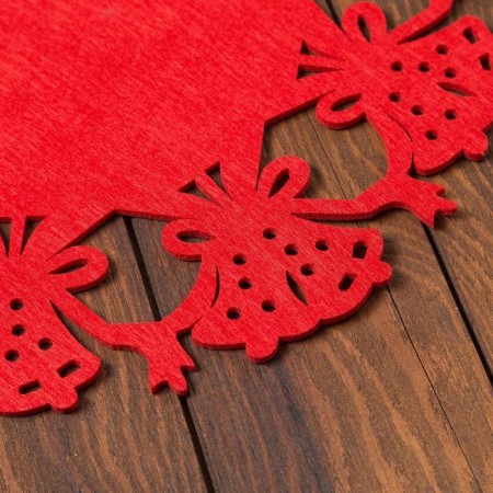 Napkin Decorative shade "Bells", cent, red, D 30 cm, felt-1