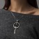Jupiter pendant, gray color in silver, 72 cm