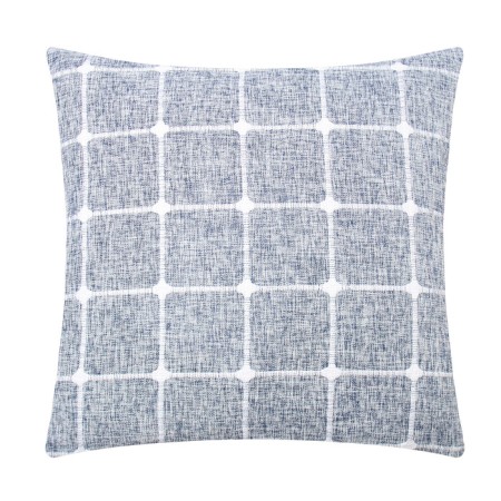 Pillowcase decorative Ethel squares blue color, 45x45 cm polyester