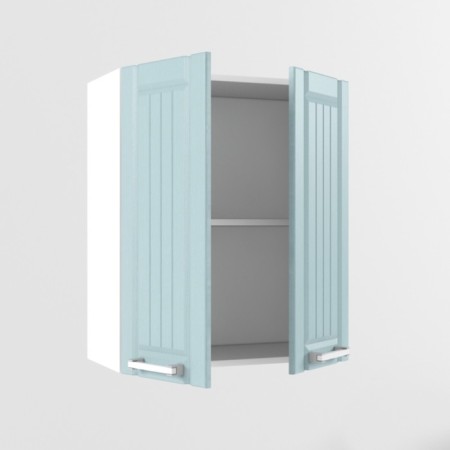 Cabinet of hinged royalwood, 300x600x720, white/blue Provence