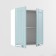 Cabinet of hinged royalwood, 300x600x720, white/blue Provence