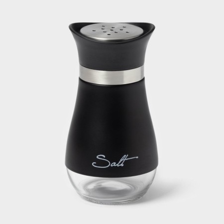 Glass Solonka "Shine", 5.5 × 5 × 11 cm, black color, inscription mix