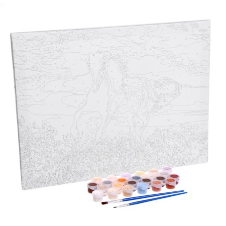 Picture on numbers on canvas with a subframe "Graceful run of a horse", 40 x 30 cm-4