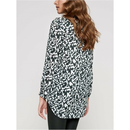 Female shirt of cotton CONTE ELEGANT, size L, color White, Black-1