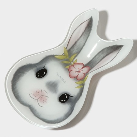 Glass Serving shares "Flower Rabbit", 21 × 13.5 × 1.8 cm-2