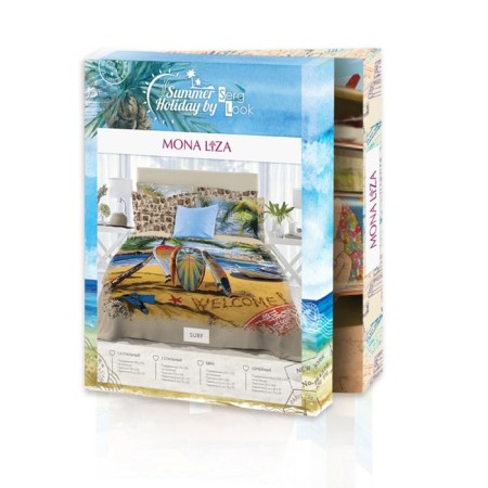 Bed linen duet Surf, size 215x240 cm, 145x210 cm - 2 pcs, 50x70 cm - 2 pcs, 70x70 cm - 2 pcs-1