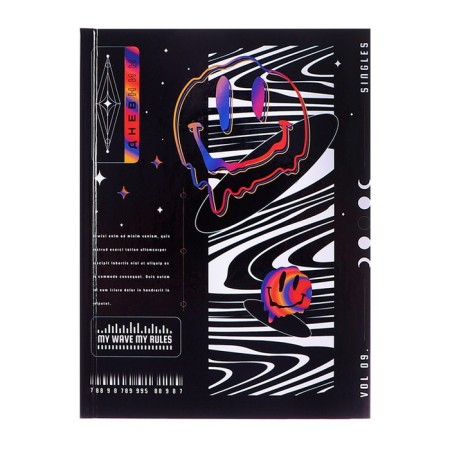 Notepad A6, 40 sheets in the Smile cage, hard cover, glossy lamination, offset block