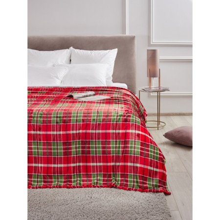 Guten Morgen FirePlace plaid, size 150x200 cm, red color-2