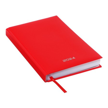 Dated diary 2024, A5, 176 sheets, Attomex.orion, Bumvinyl cover, Lasse, Blok 70 g/m2, Red-1