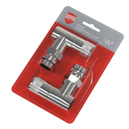 Set of design-valules Royal Thermo Piano, corner, 1/2 ", chrome
