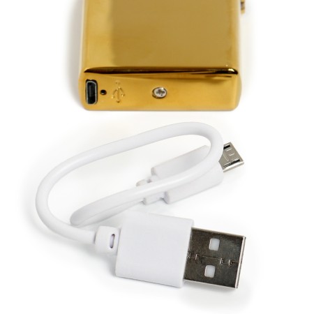 Electronic lighter, arc, usb, 5.6 x 3.8 x 1.3 cm, gold chrome-3